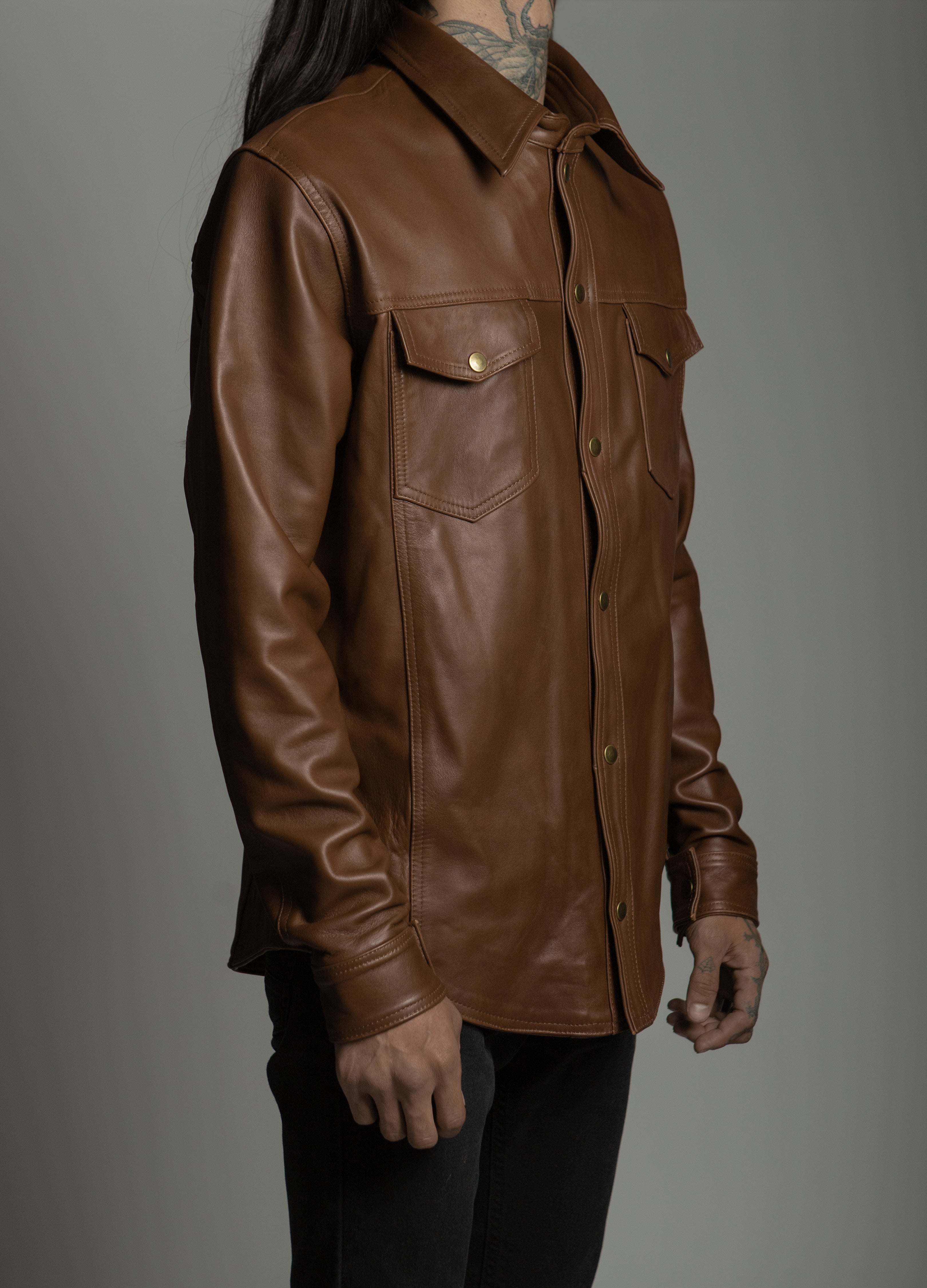 Comprar Camisola De Piel Café Para Hombre | Thoro – THORO 650